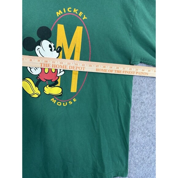 VTG The Disney Store Shirt Men’s XL Green Red Mickey Mouse Short Sleeve Double - Picture 10 of 11